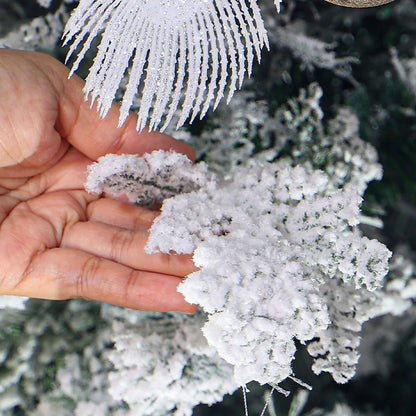 Snow-Flocked Christmas Tree with Sturdy Metal Stand - 210 cm