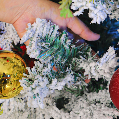 Snow-Flocked Christmas Tree with Sturdy Metal Stand - 270 cm