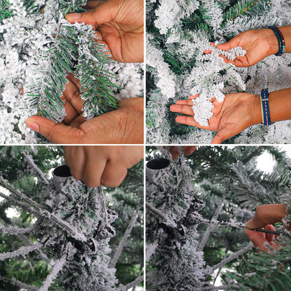 Snow-Flocked Christmas Tree with Sturdy Metal Stand - 300 cm