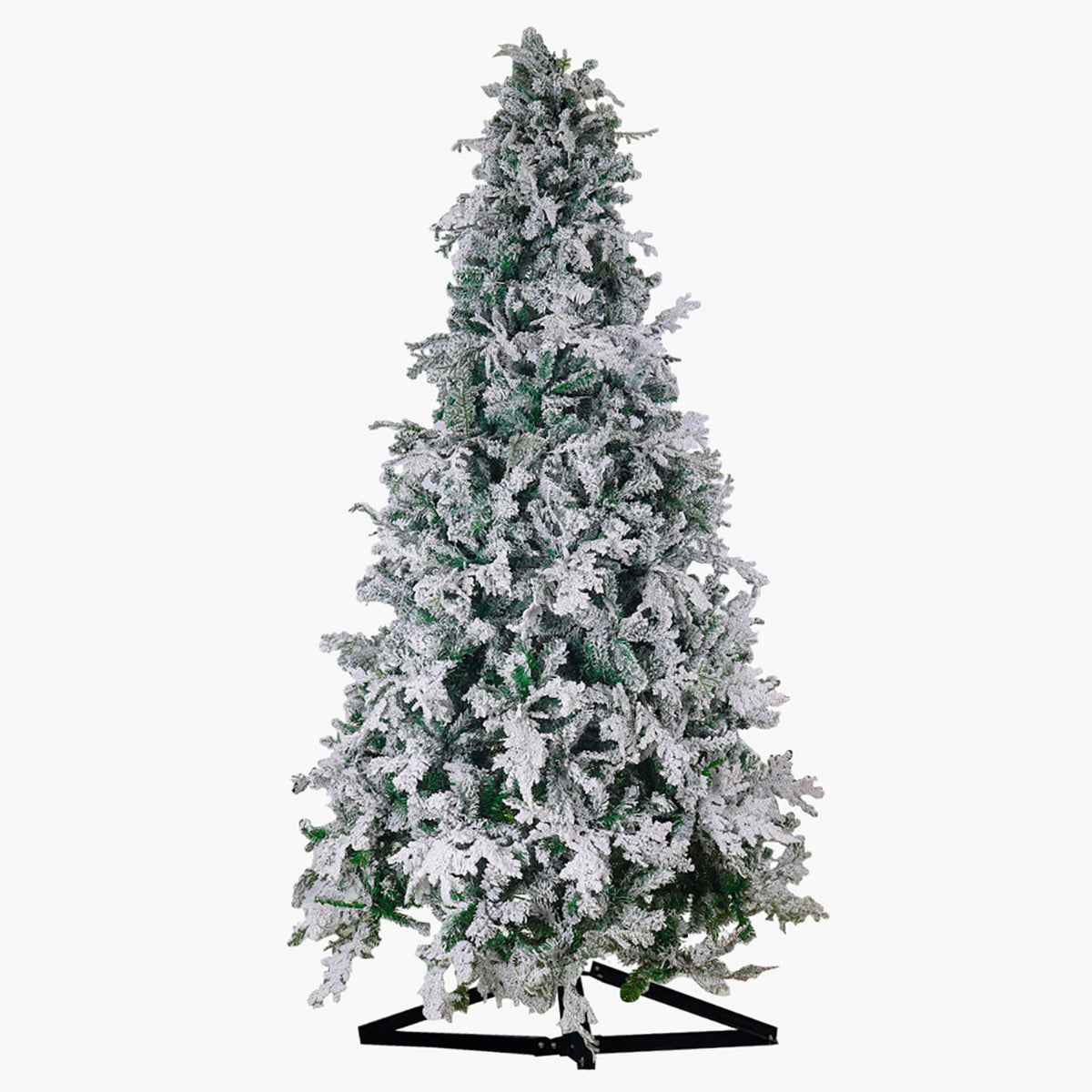 Snow-Flocked Christmas Tree with Sturdy Metal Stand - 350 cm