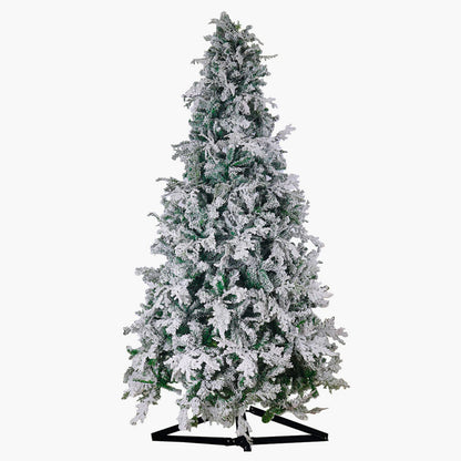 Snow-Flocked Christmas Tree with Sturdy Metal Stand - 350 cm