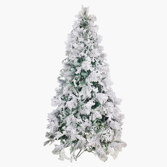 Snow-Flocked Christmas Tree with Sturdy Metal Stand - 240 cm
