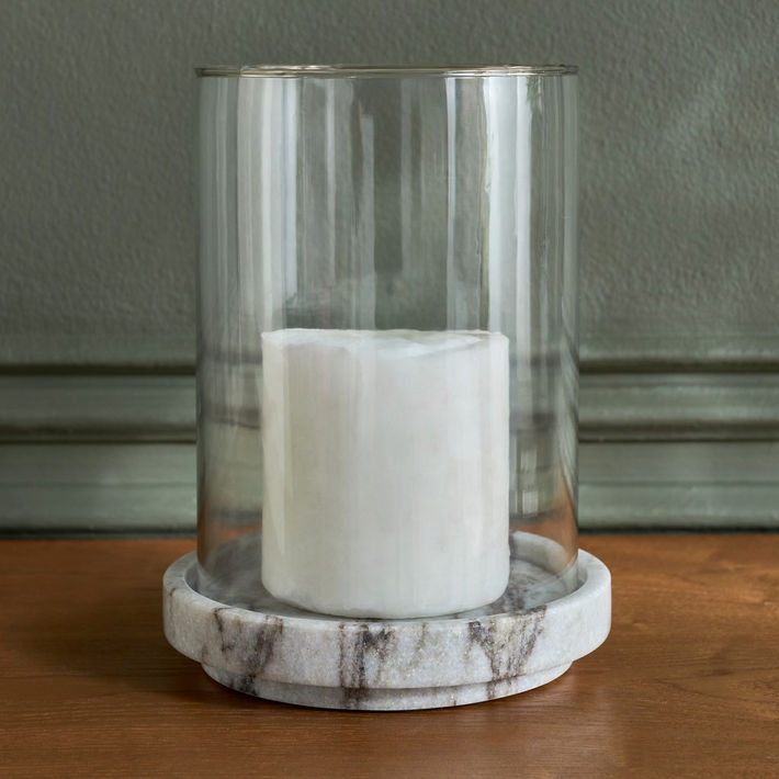 Nouf Voila Marble Hurricane Candleholder - 23 cm