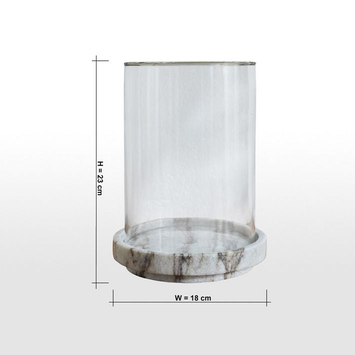 Nouf Voila Marble Hurricane Candleholder - 23 cm