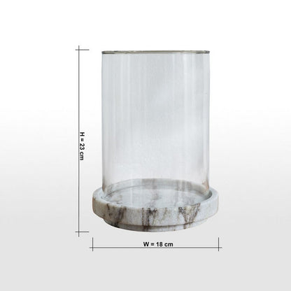 Nouf Voila Marble Hurricane Candleholder - 23 cm