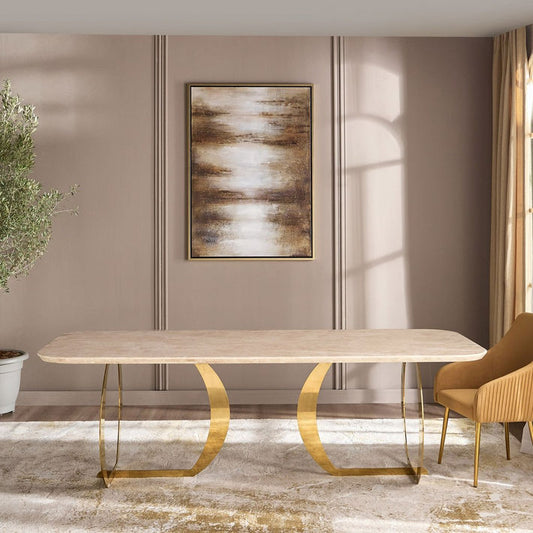 Corvino 8-Seater Marble Top Dining Table