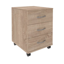 THREE DRAWER MOBILE PEDESTAL, MADE IN E1 LAMINATE CHIPBOARD