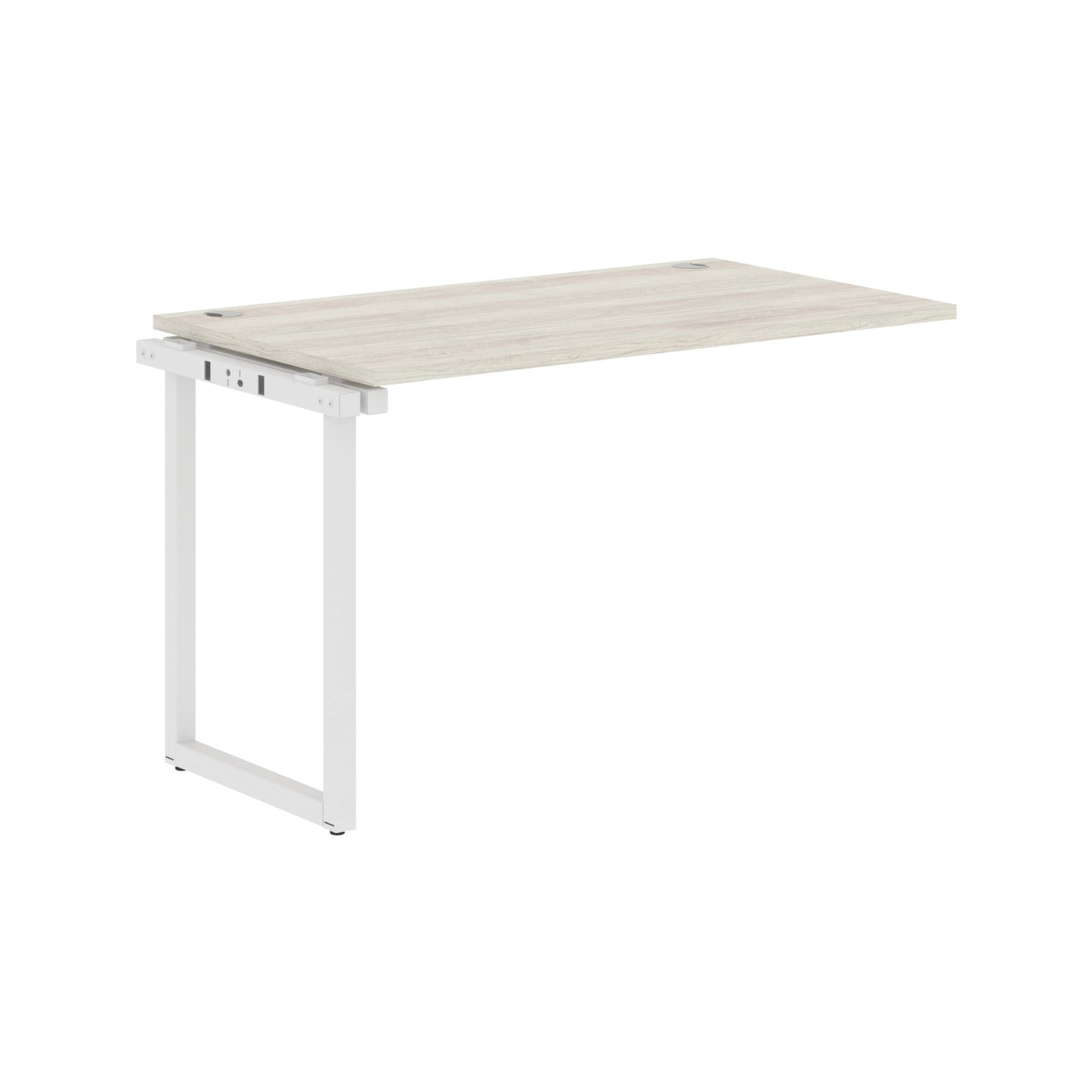 RECTANGULAR SHAPE CLUSTER OF 01 WORKSTATION EXTENSION MADE IN 25MM MFC TOP, E1 LAMINATE CHIPBOARD WITH WOODEN MODESTY PANEL 40X40MM METAL O SHAPE FRAMES