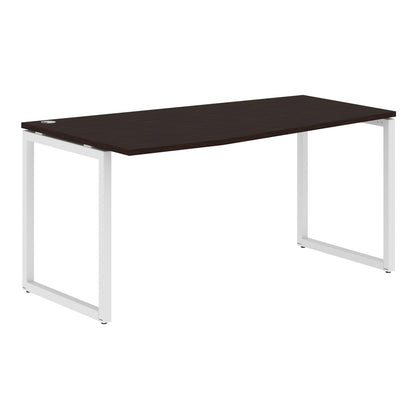 L SHAPE DESK MADE IN 25MM MFC TOP, E1 LAMINATE CHIPBOARD WITH WOODEN MODESTY PANEL 40X40MM METAL O SHAPE FRAMES