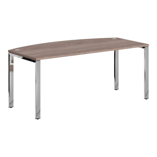 CURVE SHAPE DESK DESK MADE IN 25MM MFC TOP, E1 LAMINATE CHIPBOARD 40X20MM METAL GLOSSY FRAMES