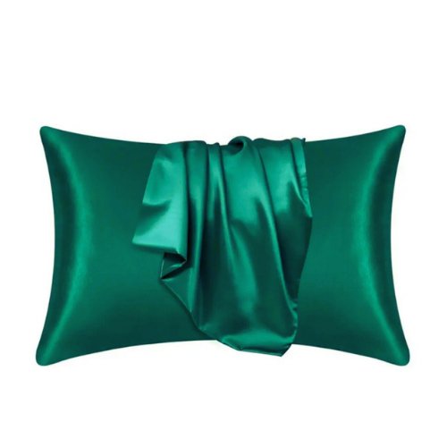 2 Pieces Pillowcases Silky Satin pillow cover set Hair Skin, Green Color. by 5 | Souqify