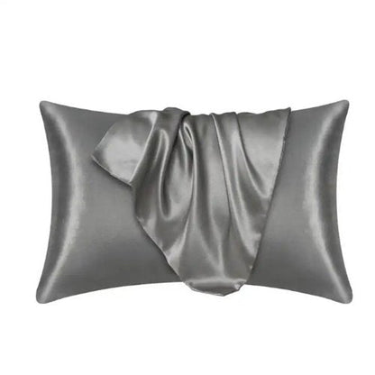 2 Pieces Pillowcases Silky Satin pillow cover set Hair Skin, Grey Color. by 5 | Souqify