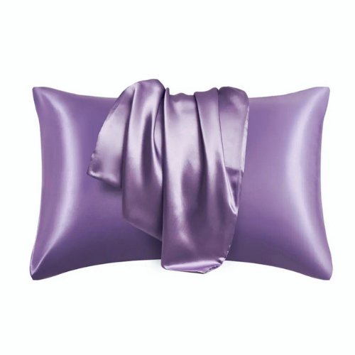 2 Pieces Pillowcases Silky Satin pillow cover set Hair Skin, Lavander Color.