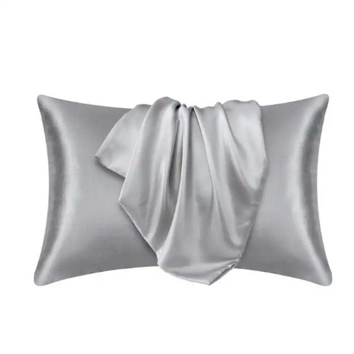 2 Pieces Pillowcases Silky Satin pillow cover set Hair Skin, Silver Color. by 5 | Souqify