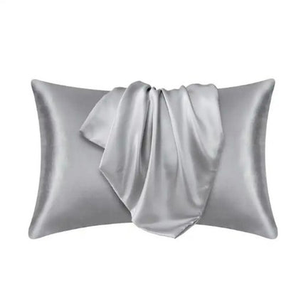 2 Pieces Pillowcases Silky Satin pillow cover set Hair Skin, Silver Color. by 5 | Souqify