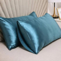 2 Pieces Pillowcases Silky Satin pillow cover set Hair Skin, Teal Color. by 5 | Souqify