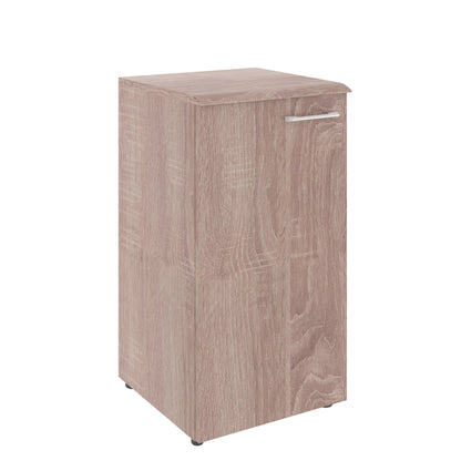LOW HEIGHT CABINET, MADE IN E1 LAMINATE CHIPBOARD, WITH WOODEN SWING DOOR
