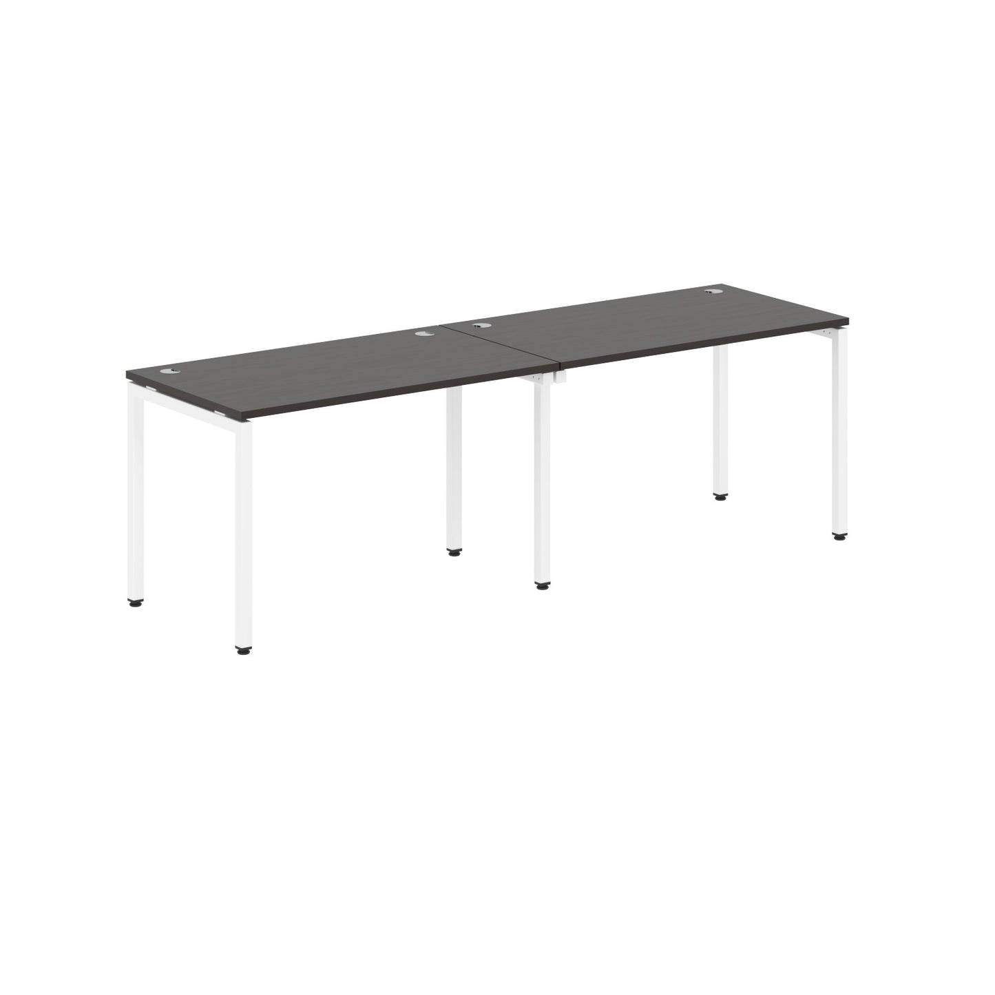 RECTANGULAR SHAPE CLUSTER OF 02 WORKSTATION MADE IN 25MM MFC TOP, E1 LAMINATE CHIPBOARD WITH WOODEN MODESTY PANEL 40X40MM METAL U SHAPE FRAMES