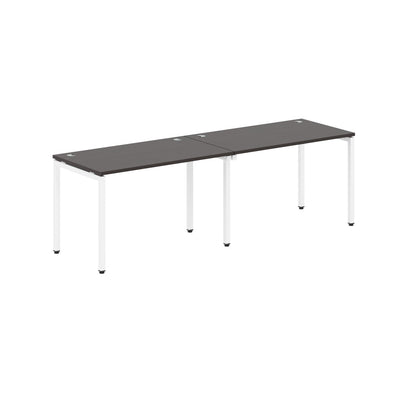 RECTANGULAR SHAPE CLUSTER OF 02 WORKSTATION MADE IN 25MM MFC TOP, E1 LAMINATE CHIPBOARD WITH WOODEN MODESTY PANEL 40X40MM METAL U SHAPE FRAMES