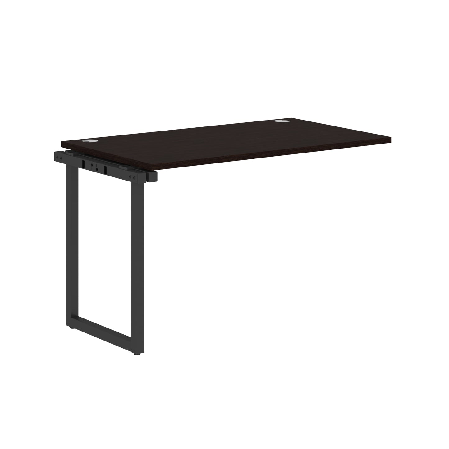 RECTANGULAR SHAPE CLUSTER OF 01 WORKSTATION EXTENSION MADE IN 25MM MFC TOP, E1 LAMINATE CHIPBOARD WITH WOODEN MODESTY PANEL 40X40MM METAL O SHAPE FRAMES