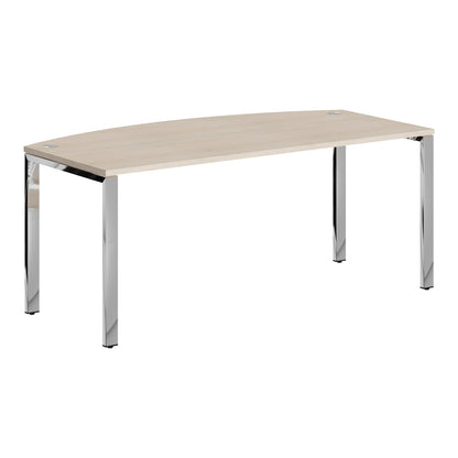 CURVE SHAPE DESK DESK MADE IN 25MM MFC TOP, E1 LAMINATE CHIPBOARD 40X20MM METAL GLOSSY FRAMES