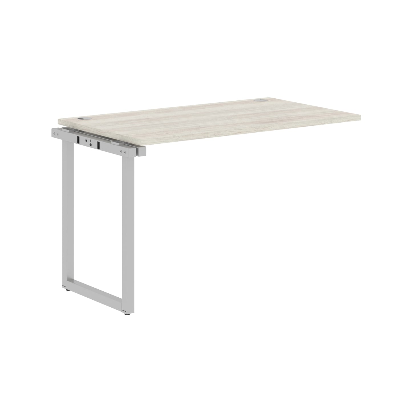 RECTANGULAR SHAPE CLUSTER OF 01 WORKSTATION EXTENSION MADE IN 25MM MFC TOP, E1 LAMINATE CHIPBOARD WITH WOODEN MODESTY PANEL 40X40MM METAL O SHAPE FRAMES