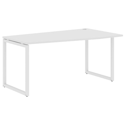 L SHAPE DESK MADE IN 25MM MFC TOP, E1 LAMINATE CHIPBOARD WITH WOODEN MODESTY PANEL 40X40MM METAL O SHAPE FRAMES