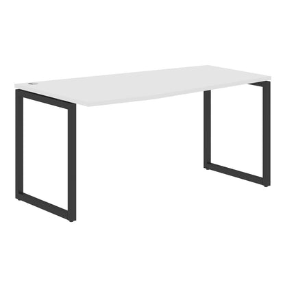 L SHAPE DESK MADE IN 25MM MFC TOP, E1 LAMINATE CHIPBOARD WITH WOODEN MODESTY PANEL 40X40MM METAL O SHAPE FRAMES