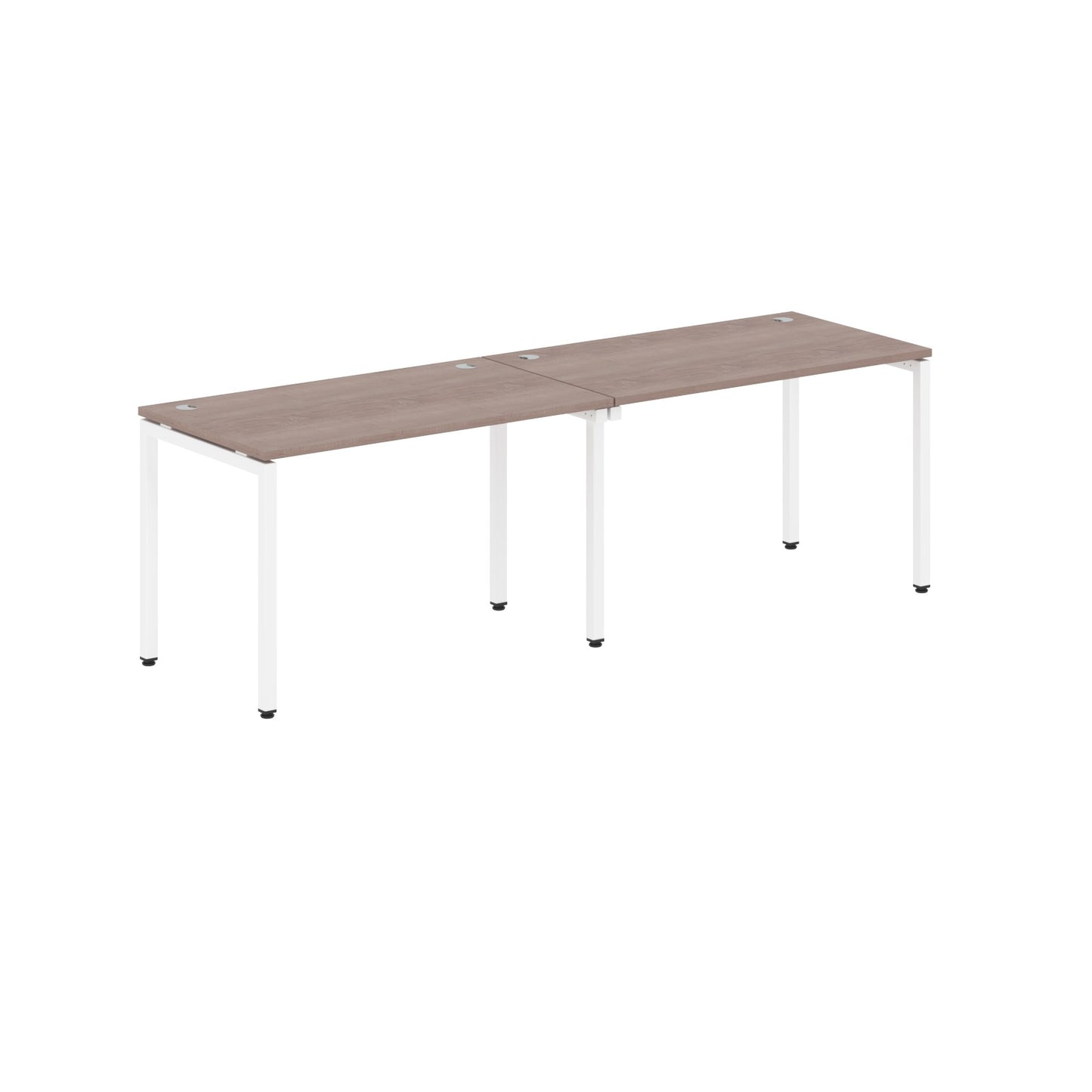 RECTANGULAR SHAPE CLUSTER OF 02 WORKSTATION MADE IN 25MM MFC TOP, E1 LAMINATE CHIPBOARD WITH WOODEN MODESTY PANEL 40X40MM METAL U SHAPE FRAMES