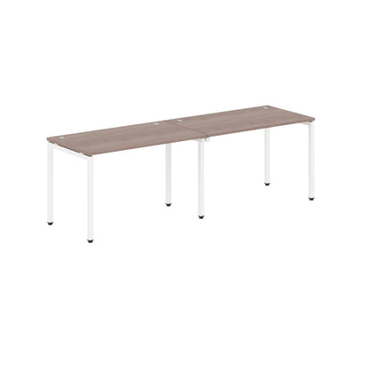 RECTANGULAR SHAPE CLUSTER OF 02 WORKSTATION MADE IN 25MM MFC TOP, E1 LAMINATE CHIPBOARD WITH WOODEN MODESTY PANEL 40X40MM METAL U SHAPE FRAMES