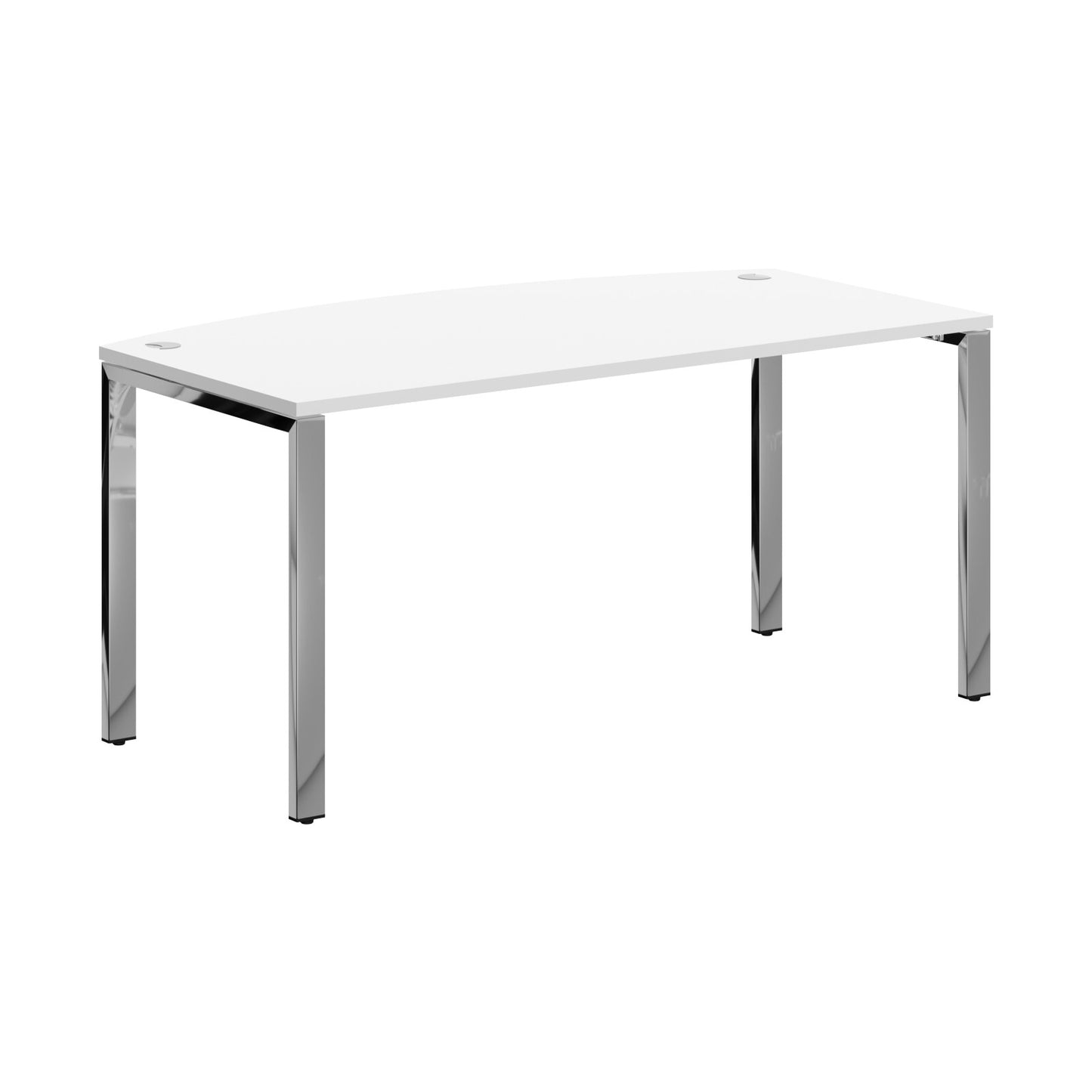 CURVE SHAPE DESK DESK MADE IN 25MM MFC TOP, E1 LAMINATE CHIPBOARD 40X20MM METAL GLOSSY FRAMES