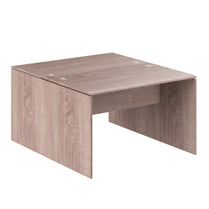 RECTANGULAR SHAPE CLUSTER OF 02 WORKSTATION, MADE IN E1 LAMINATE CHIPBOPARD, WITH WOODEN MODESTY PANEL AND LEGS