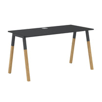 EXECUTIVE MODERN DESIGN RECTANGULAR SHAPE DESK, MADE IN E1 LAMINATE CHIPBOPARD, WITH SLANTED SHAPE METAL/WOODEN LEGS