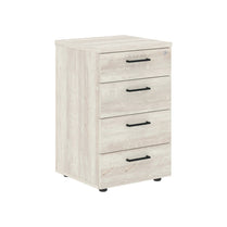 FOUR DRAWER PEDESTAL, MADE IN E1 LAMINATE CHIPBOARD