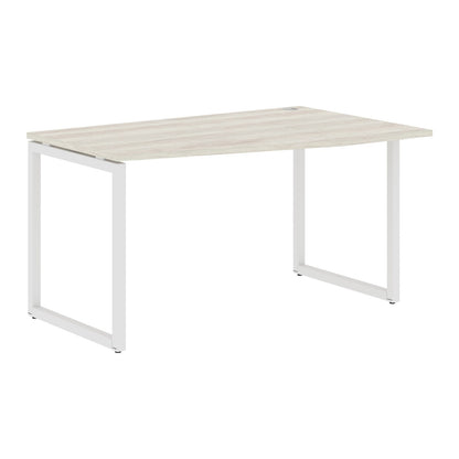 L SHAPE DESK MADE IN 25MM MFC TOP, E1 LAMINATE CHIPBOARD WITH WOODEN MODESTY PANEL 40X40MM METAL O SHAPE FRAMES