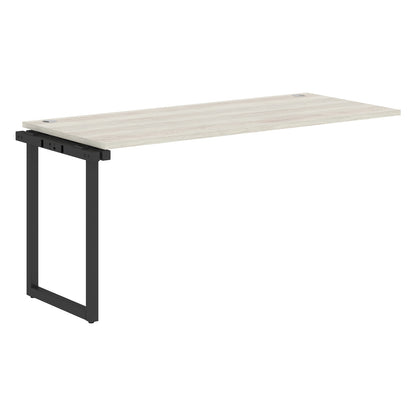 RECTANGULAR SHAPE CLUSTER OF 01 WORKSTATION EXTENSION MADE IN 25MM MFC TOP, E1 LAMINATE CHIPBOARD WITH WOODEN MODESTY PANEL 40X40MM METAL O SHAPE FRAMES