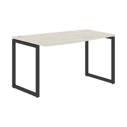 L SHAPE DESK MADE IN 25MM MFC TOP, E1 LAMINATE CHIPBOARD WITH WOODEN MODESTY PANEL 40X40MM METAL O SHAPE FRAMES