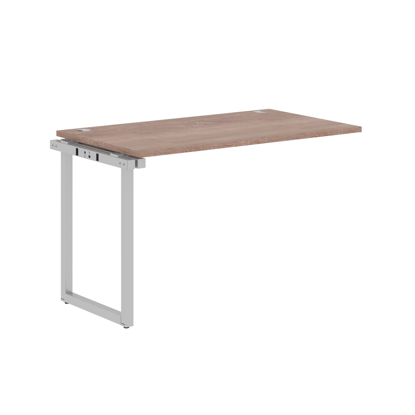 RECTANGULAR SHAPE CLUSTER OF 01 WORKSTATION EXTENSION MADE IN 25MM MFC TOP, E1 LAMINATE CHIPBOARD WITH WOODEN MODESTY PANEL 40X40MM METAL O SHAPE FRAMES