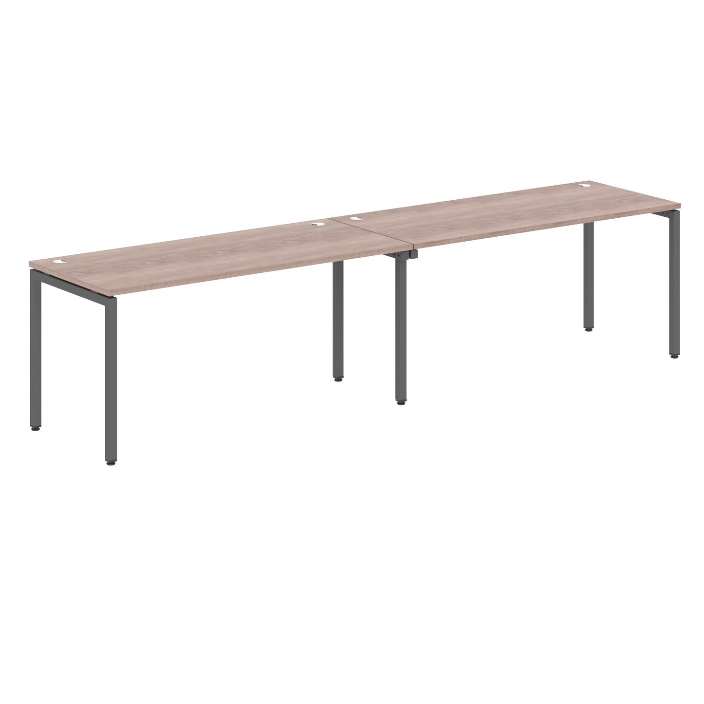RECTANGULAR SHAPE CLUSTER OF 02 WORKSTATION MADE IN 25MM MFC TOP, E1 LAMINATE CHIPBOARD WITH WOODEN MODESTY PANEL 40X40MM METAL U SHAPE FRAMES