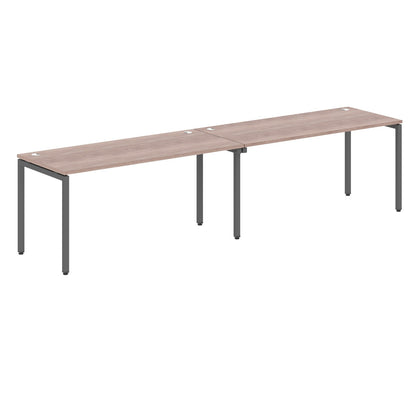 RECTANGULAR SHAPE CLUSTER OF 02 WORKSTATION MADE IN 25MM MFC TOP, E1 LAMINATE CHIPBOARD WITH WOODEN MODESTY PANEL 40X40MM METAL U SHAPE FRAMES