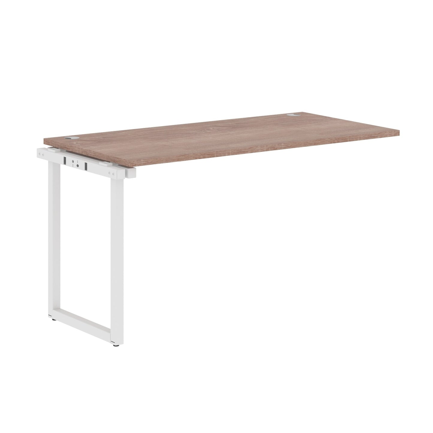 RECTANGULAR SHAPE CLUSTER OF 01 WORKSTATION EXTENSION MADE IN 25MM MFC TOP, E1 LAMINATE CHIPBOARD WITH WOODEN MODESTY PANEL 40X40MM METAL O SHAPE FRAMES