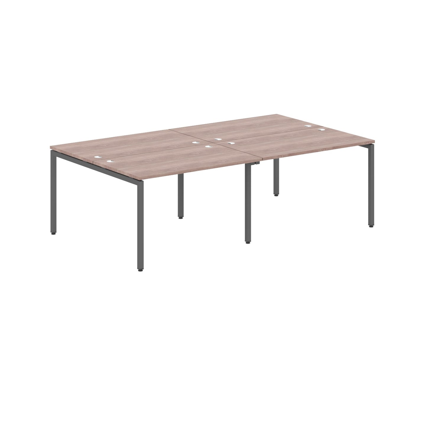RECTANGULAR SHAPE CLUSTER OF 04 WORKSTATION MADE IN 25MM MFC TOP, E1 LAMINATE CHIPBOARD WITH WOODEN MODESTY PANEL 40X40MM METAL U SHAPE FRAMES