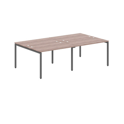 RECTANGULAR SHAPE CLUSTER OF 04 WORKSTATION MADE IN 25MM MFC TOP, E1 LAMINATE CHIPBOARD WITH WOODEN MODESTY PANEL 40X40MM METAL U SHAPE FRAMES