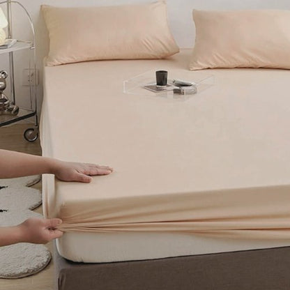 3 Pieces Fitted Bedsheet Set, Plain Beige Color, Various Sizes by 5 | Souqify