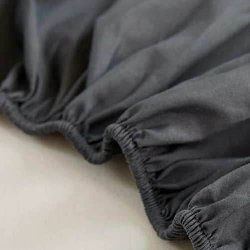 3 Pieces Fitted Bedsheet Set, Plain Black Color, Various Sizes