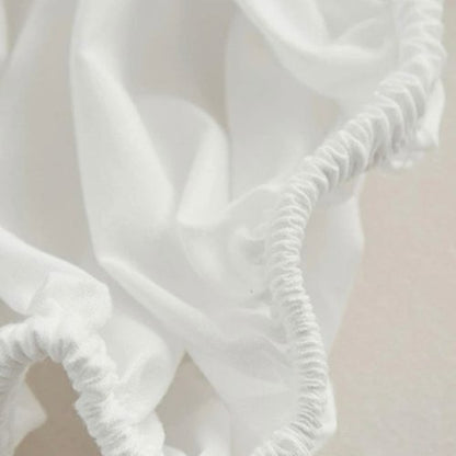 3 Pieces Fitted Bedsheet Set, Plain White Color, Various Sizes by 5 | Souqify