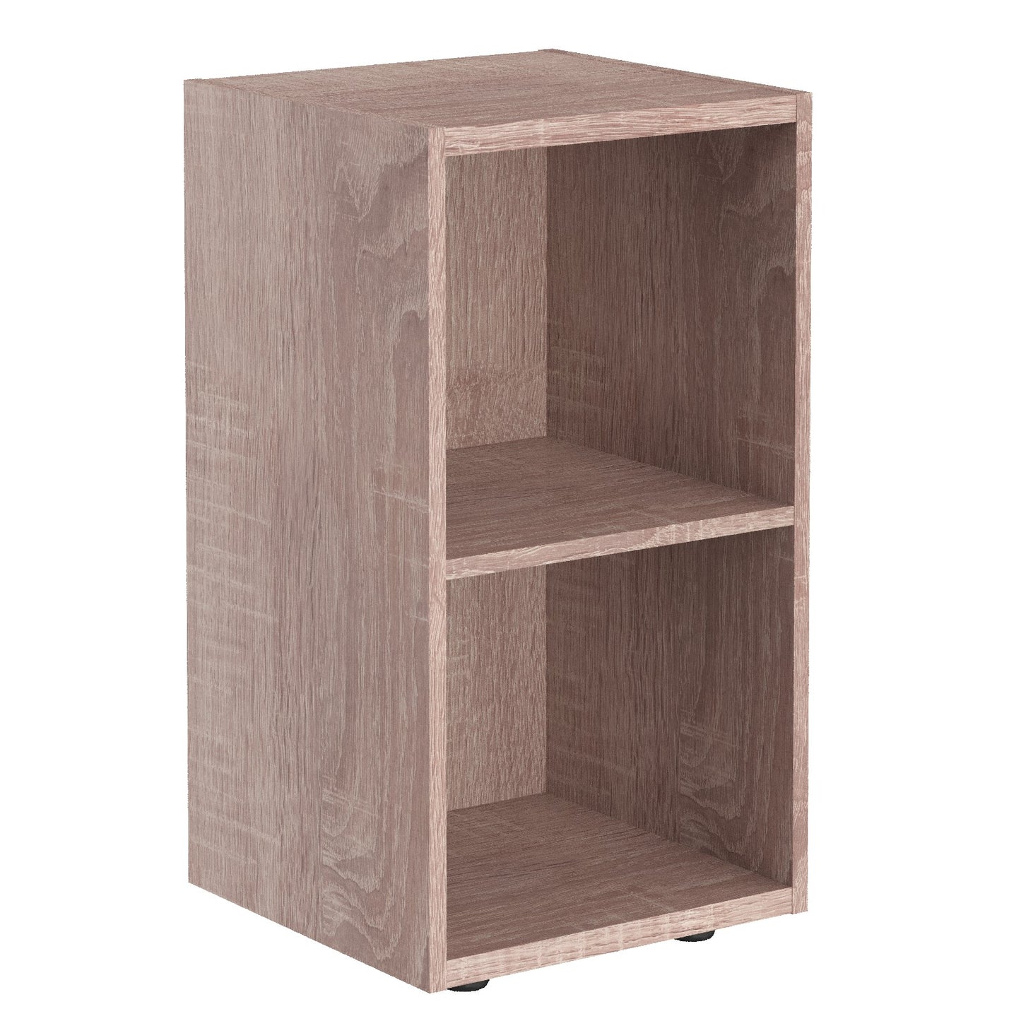 LOW HEIGHT CABINET, MADE IN E1 LAMINATE CHIPBOARD, WITH OPEN SHELVES