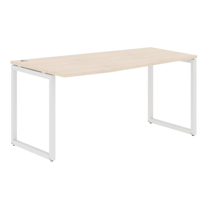 L SHAPE DESK MADE IN 25MM MFC TOP, E1 LAMINATE CHIPBOARD WITH WOODEN MODESTY PANEL 40X40MM METAL O SHAPE FRAMES