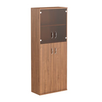 FULL HEIGHT CABINET, MADE IN E1 LAMINATE CHIPBOARD, WITH UPPER GLASS AND WOODEN SWING DOORS