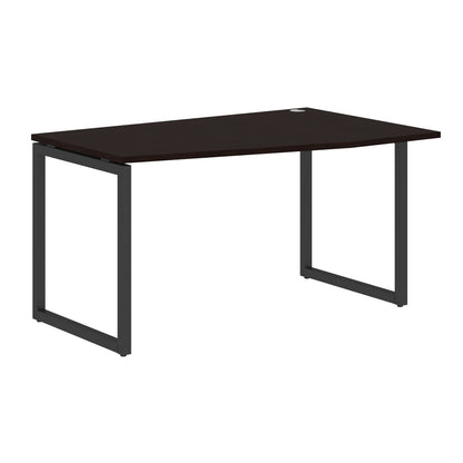 L SHAPE DESK MADE IN 25MM MFC TOP, E1 LAMINATE CHIPBOARD WITH WOODEN MODESTY PANEL 40X40MM METAL O SHAPE FRAMES